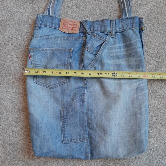 Levi's Jeans Bag Boho Shoulder Tote Custom Handmade Cotton Lined - Picture 4 of 15